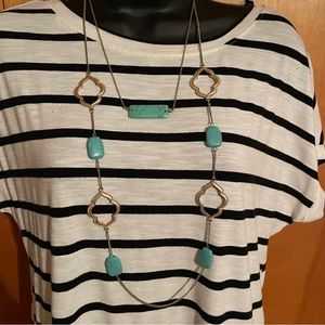 Necklace- 2 pieces. Gold and turquoise “like”.